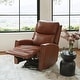 preview thumbnail 88 of 111, Fiacro 30.31" Genuine Leather Wingback Swivel Rocker Recliner with Nailhead Trim