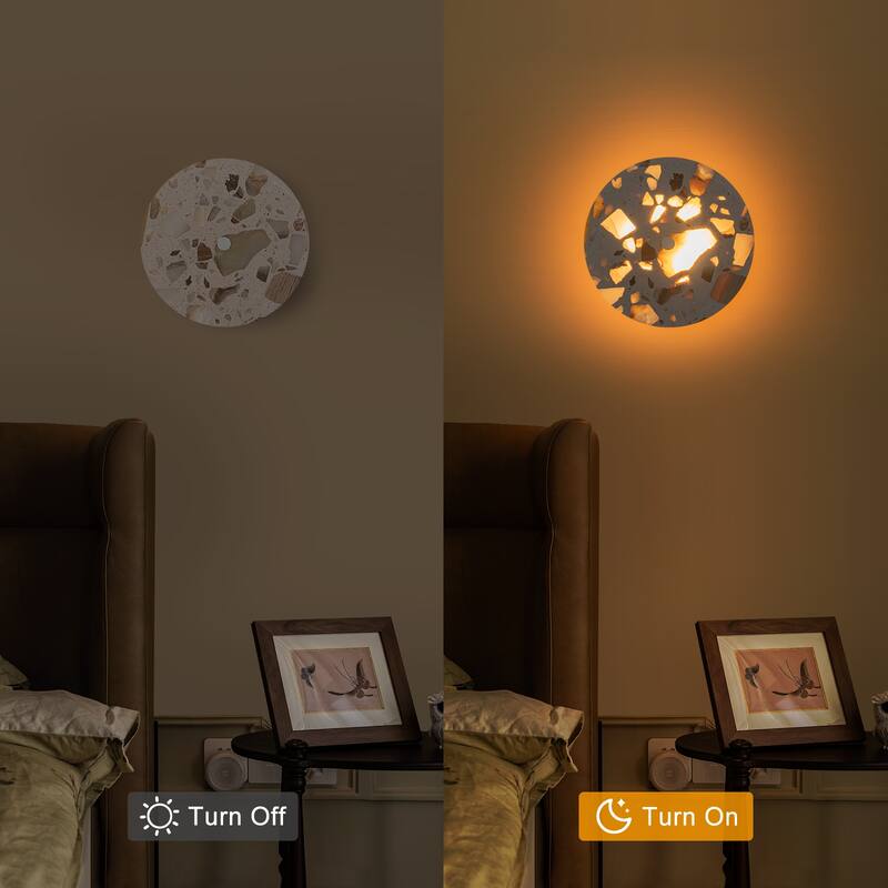 Terrazzo LED Wall Light with Multicolor Marble Pattern Fixture