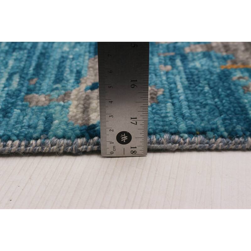 ECARPETGALLERY Hand-knotted Mystique Blue, Grey Wool Rug - 8' x 9' 11"