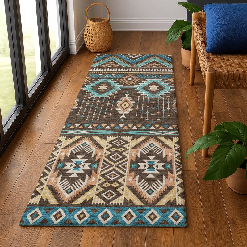 Premium Washable Super Soft Global Inspiration Mayfield Rug - Brown - 2'3" x 7'6"