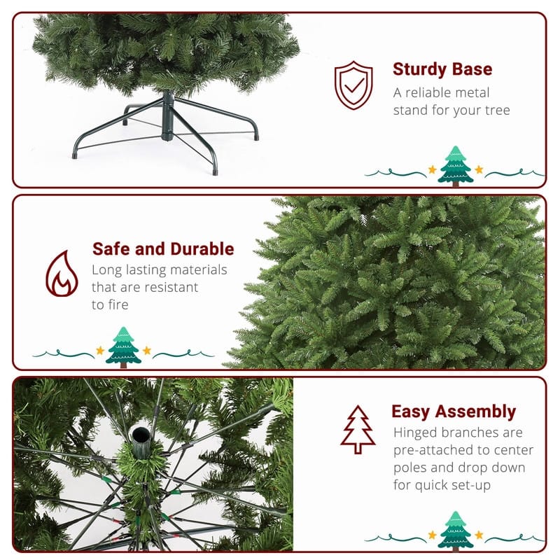 12ft Automatic Tree Structure PVC Material 7794 Tips Christmas Tree - N/A