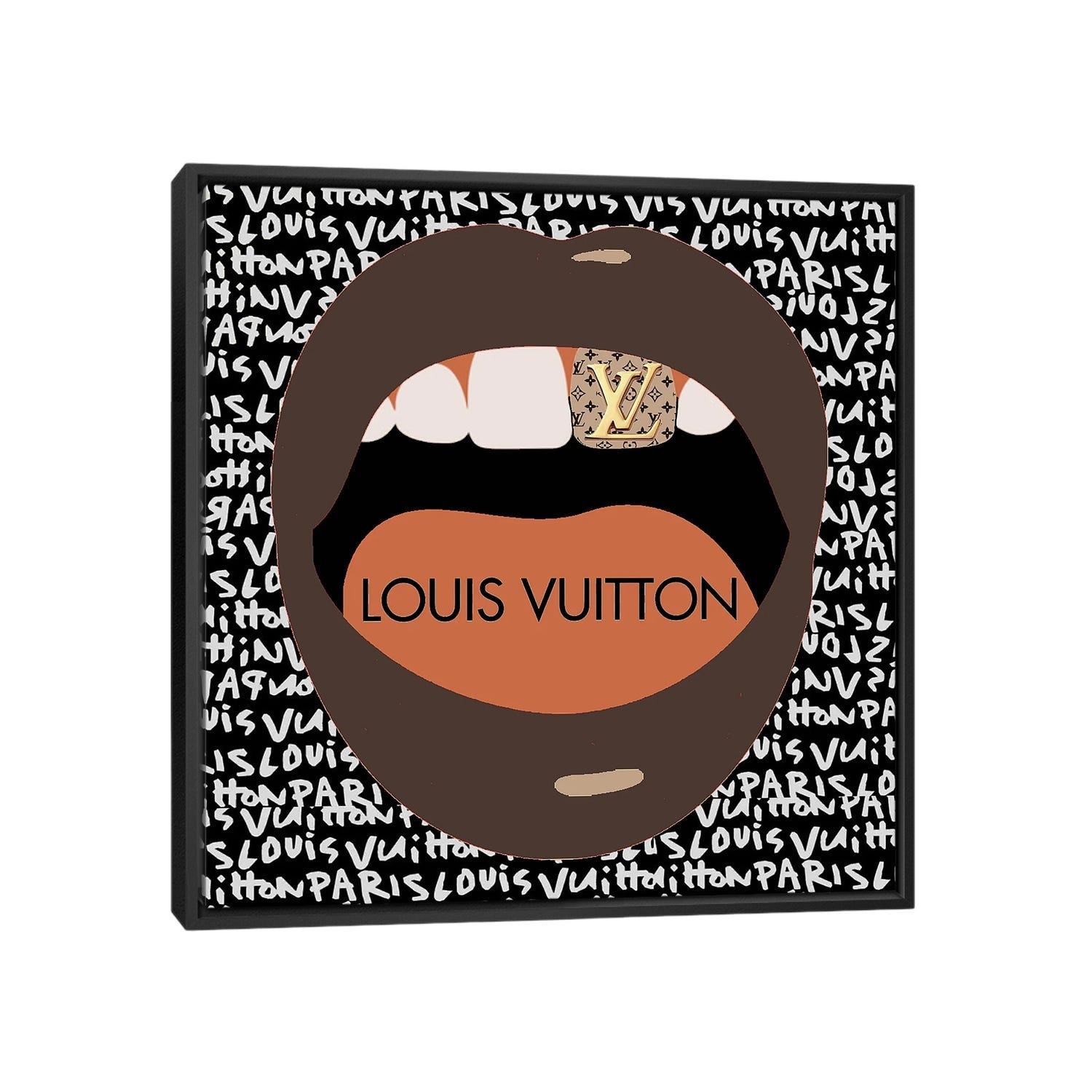 iCanvas Louis Vuitton Gold Lips by Julie Schreiber - Bed Bath
