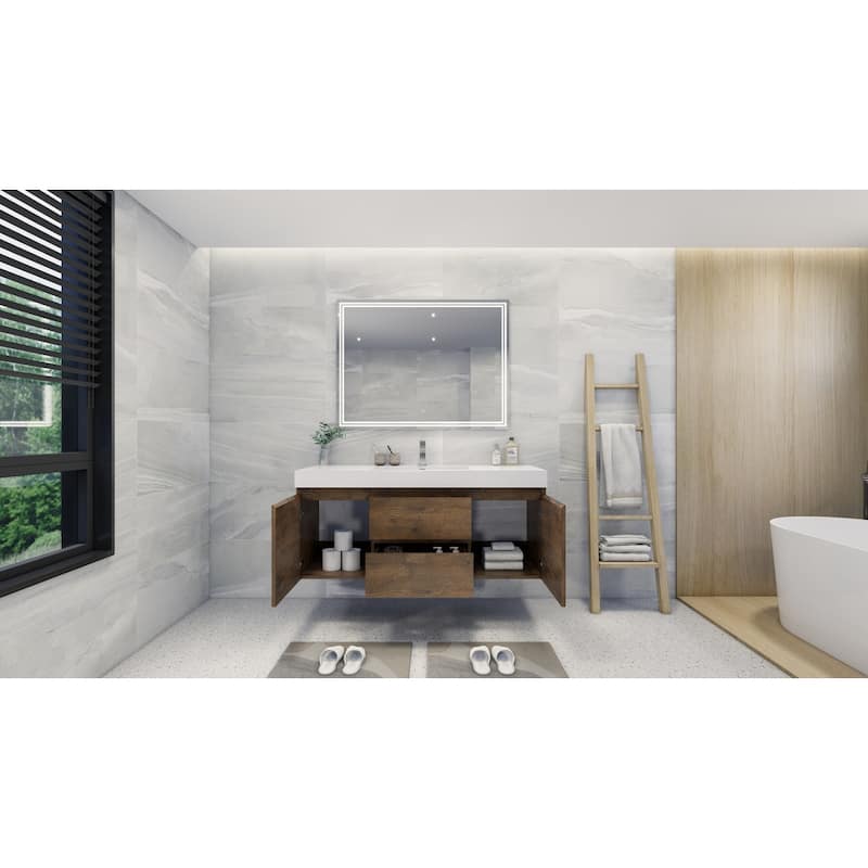 Baillie 60'' Wall-Mounted Vanity with Single Reinforced Acrylic Sink