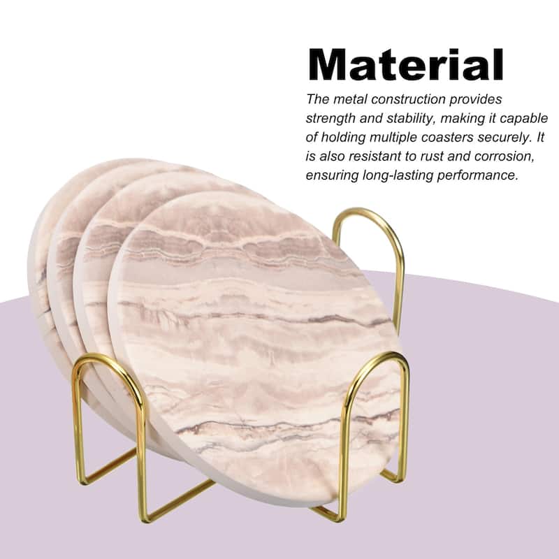 Coaster Holder, 2pcs 4" - for Both Round and Square, Holds 4 Coasters - 1.77"
