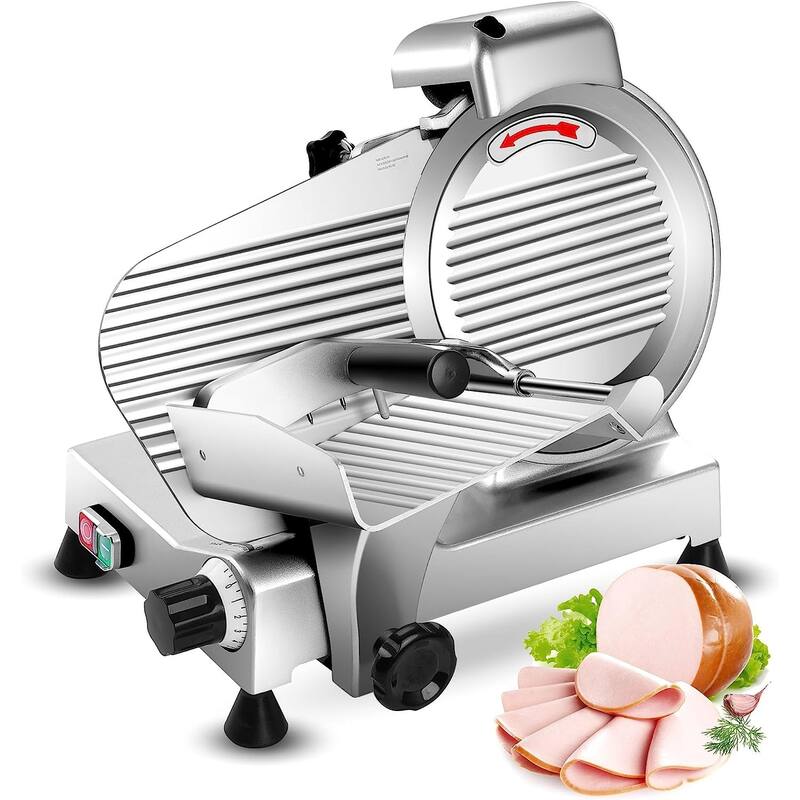 Meat Slicer Machine10 inch Commercial Meat Slicer 240W Semi-Auto Foody Slicer - 10 inch Slicer