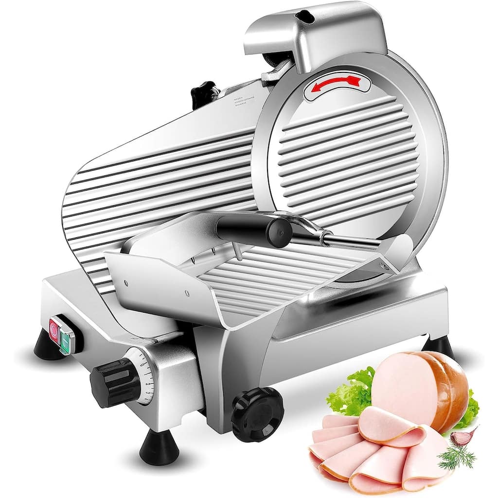 Meat Slicer Machine10 inch Commercial Meat Slicer 240W Semi-Auto Foody Slicer - 10 inch Slicer