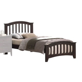 San Marino Twin Bed in Dark Walnut with Slatted Headboard and Low ...