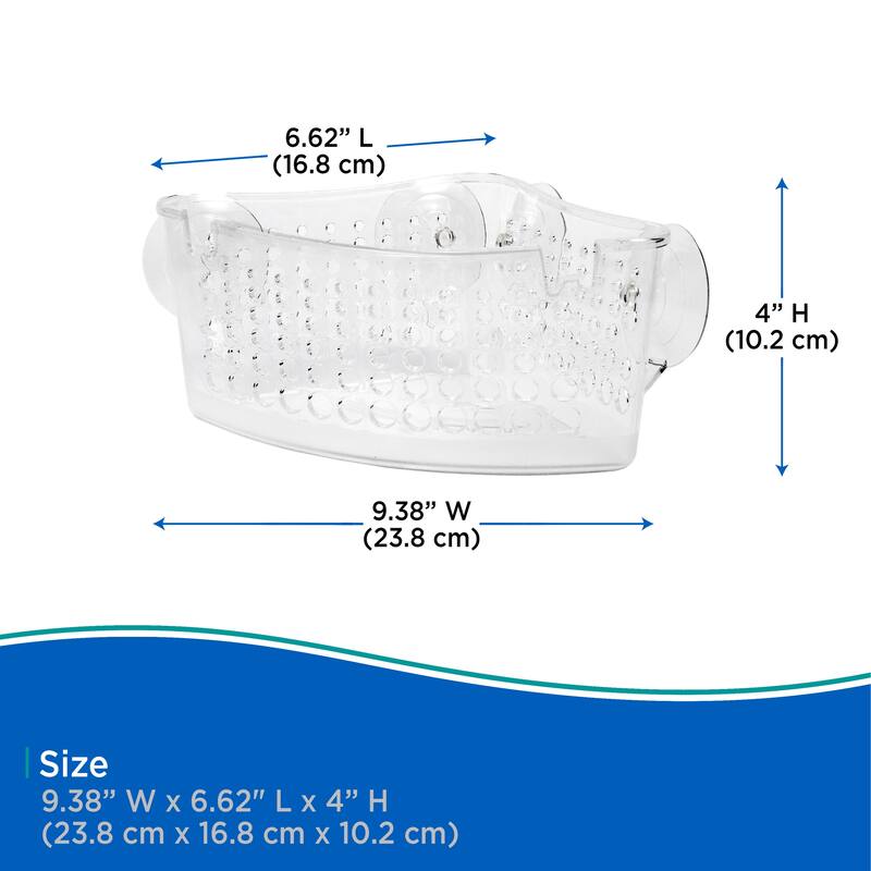 Kenney Suction Cup Corner Basket Shower Caddy - Clear