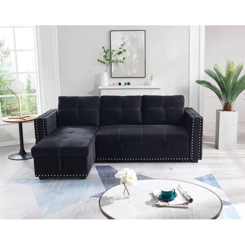 Classic and Cozy L Shape Sectional Sofa,Pull-Out Sleeper