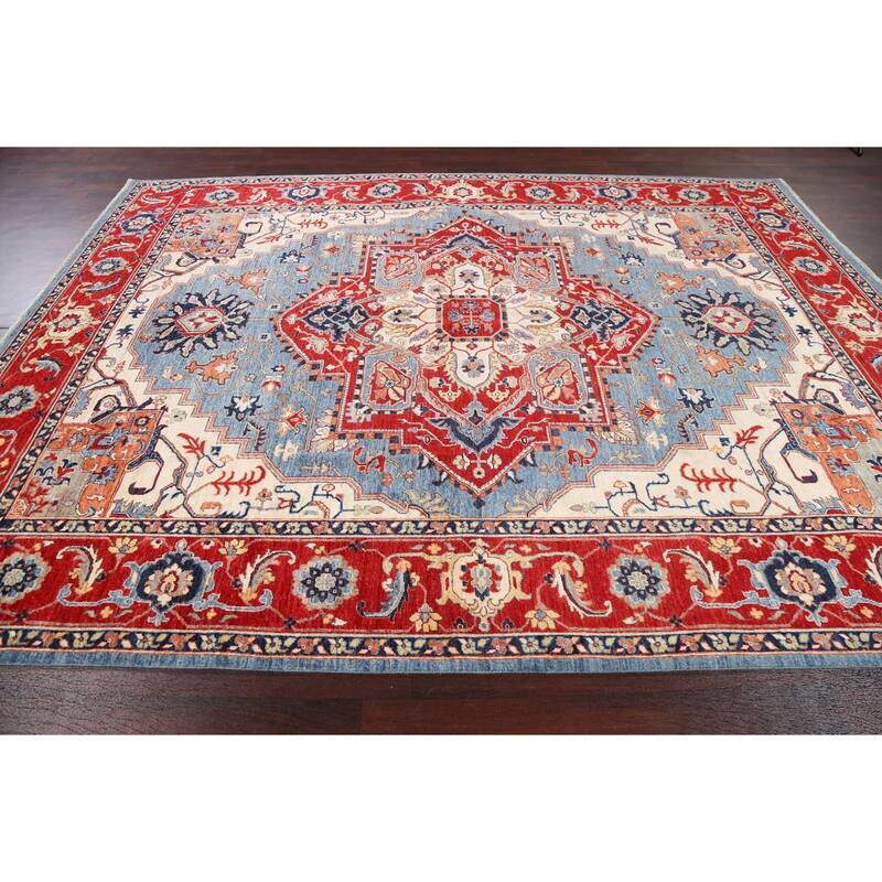 Vegetable Dye Heriz Serapi Oriental Area Rug Hand-knotted Wool Carpet - 8'4" x 11'0"