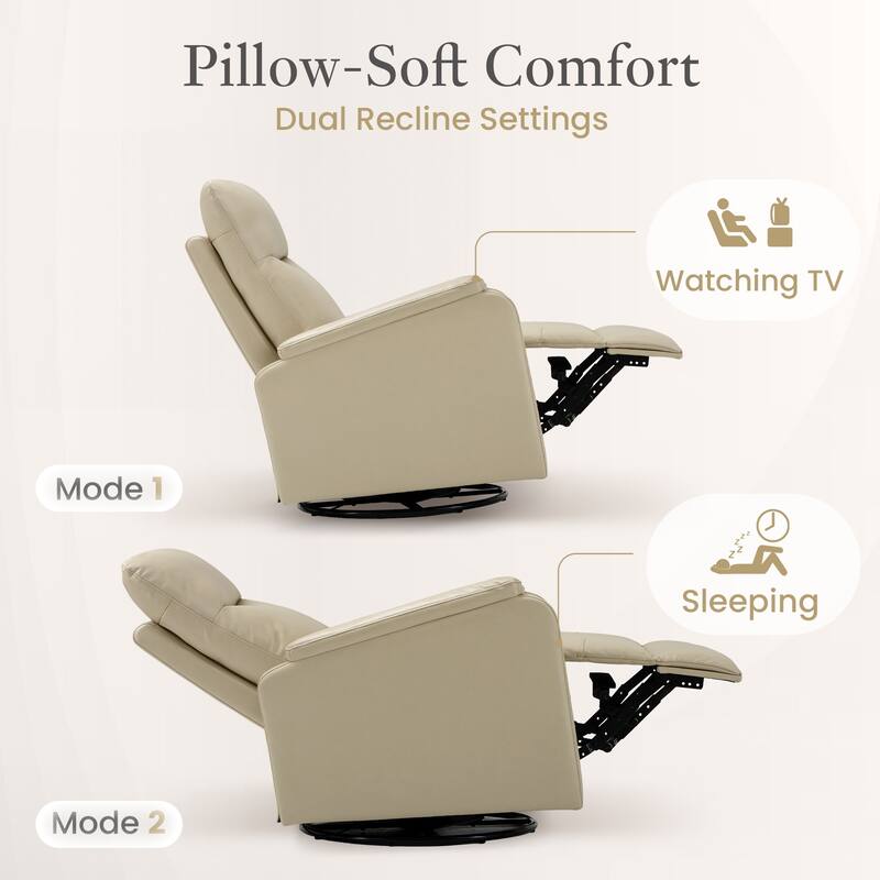 Fabric Recliner Sofa Chair Swivel Rocking Footrest-Single Seat for Living Room