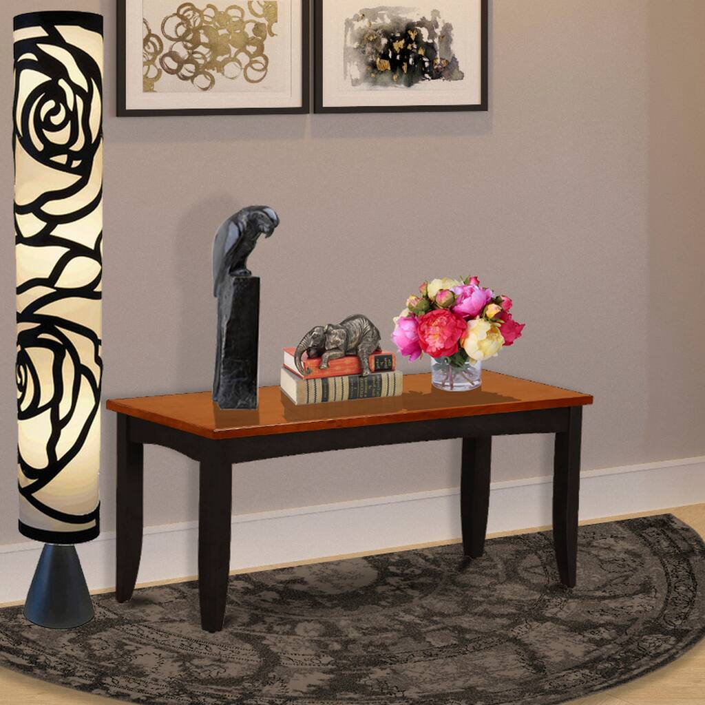 East West Furniture Parfait Dining Room Bench with Solid Wood Seat (Finish Color Options)