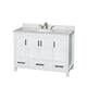 Option White / White Carrara Marble Top / Brushed Chrome