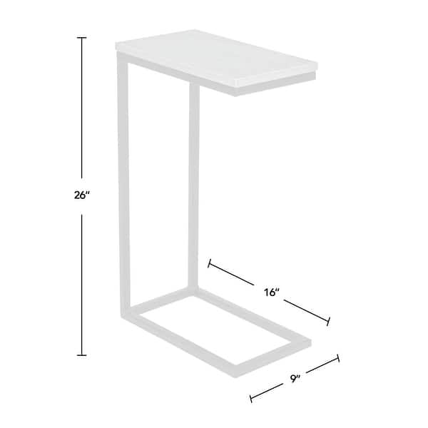 FirsTime & Co Galvanized Dakota C Side Table 16 x 9 x 26 inches Silver Metal 