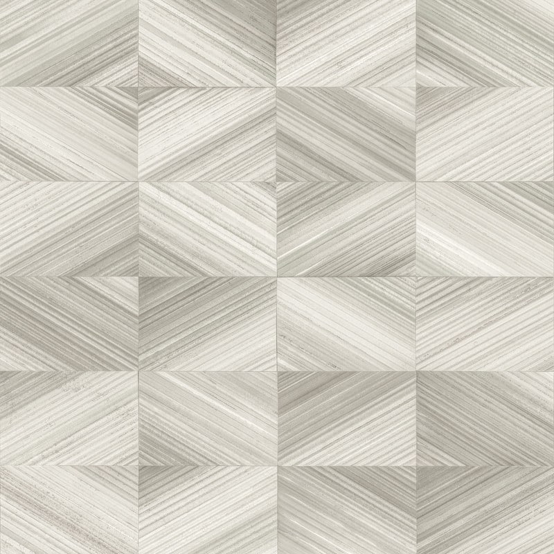 Brewster Stratum Taupe Geometric Faux Wood Wallpaper - 20.5in x 396in x 0.025in