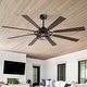 preview thumbnail 34 of 38, 52/65 Inch Ceiling Fan with Light, Modern Matte Black 8-Blade Fan, Reversible Wood Grain Blades, DC Motor, Remote Control
