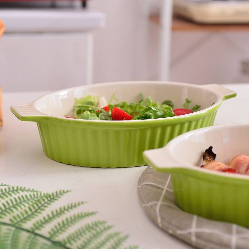 MALACASA, Series Bake.Bake, Ceramic Oval Baking Dish Bakeware Set