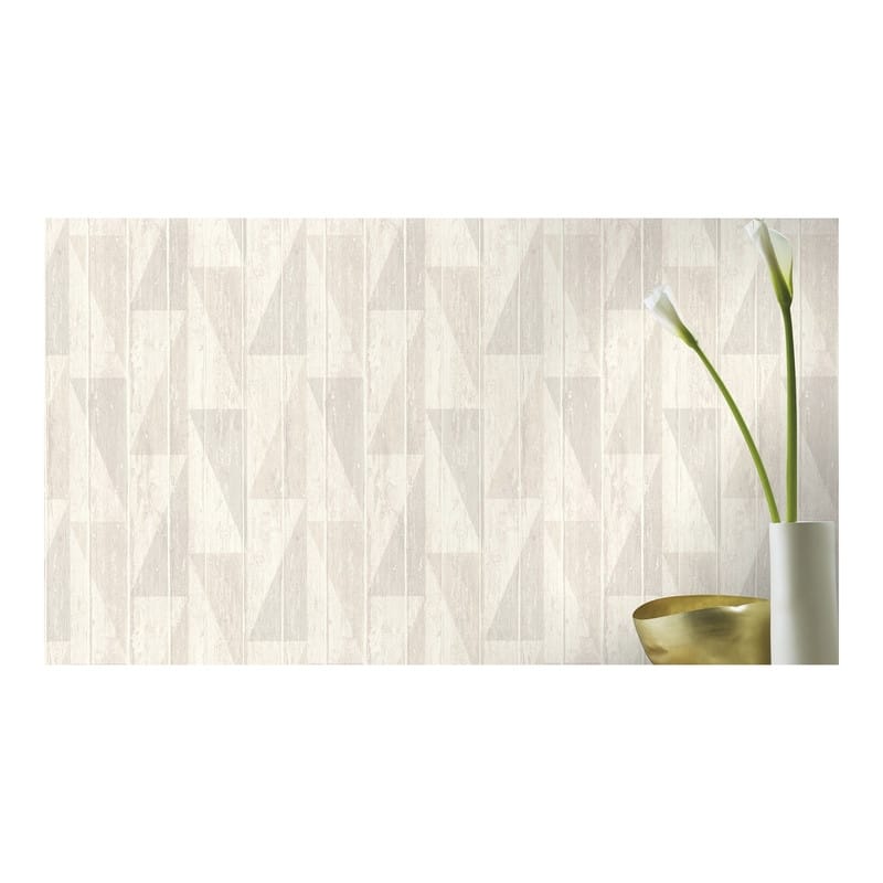 Rasch Nilsson White Geometric Wood Wallpaper - 20.5 x 396 x 0.025