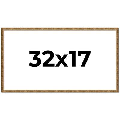 32x17 Frame Gold Kingsley Distressed Solid Wood Picture Frame Width