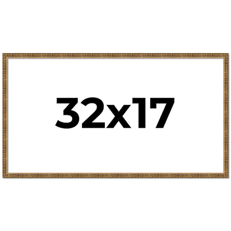 32x17 Frame Gold Solid Wood Picture Frame - Complete Modern Photo