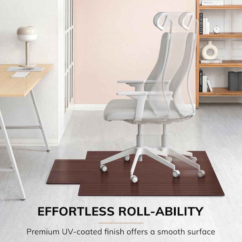 Eco Bamboo Standard Cherry Chair Mat with lip (44 x 52)