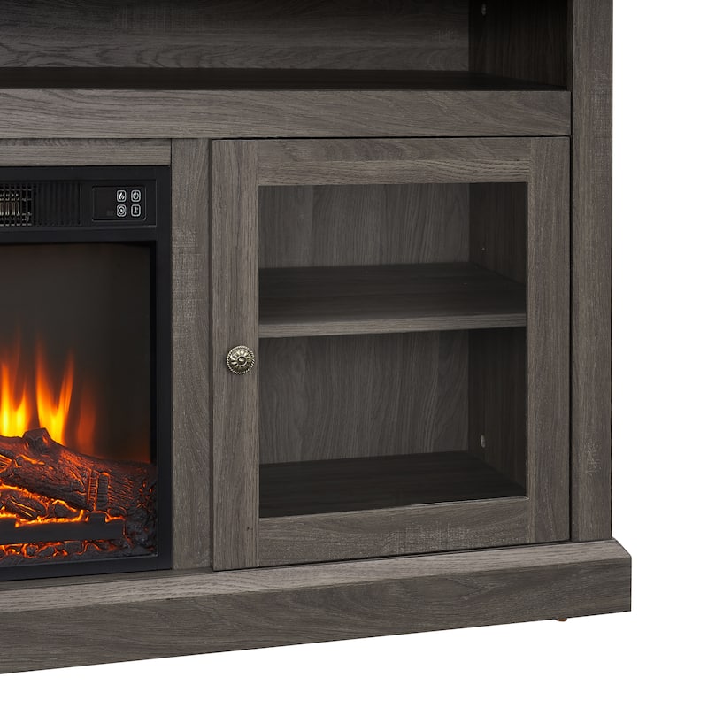 Modern Entertainment Console with 18" Fireplace Insert