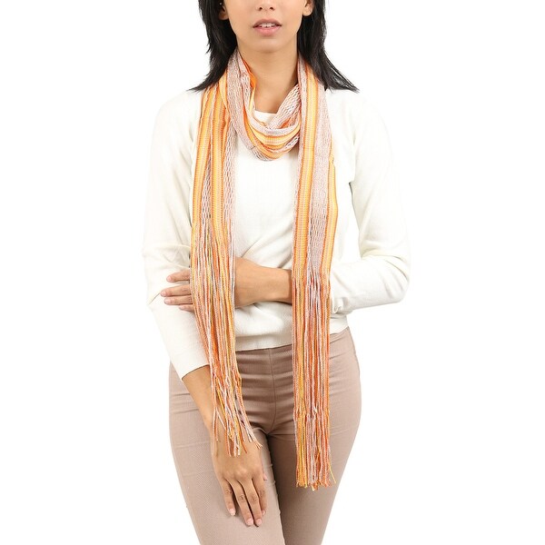 Missoni Gold/Orange Striped Scarf - 14-72. Opens flyout.