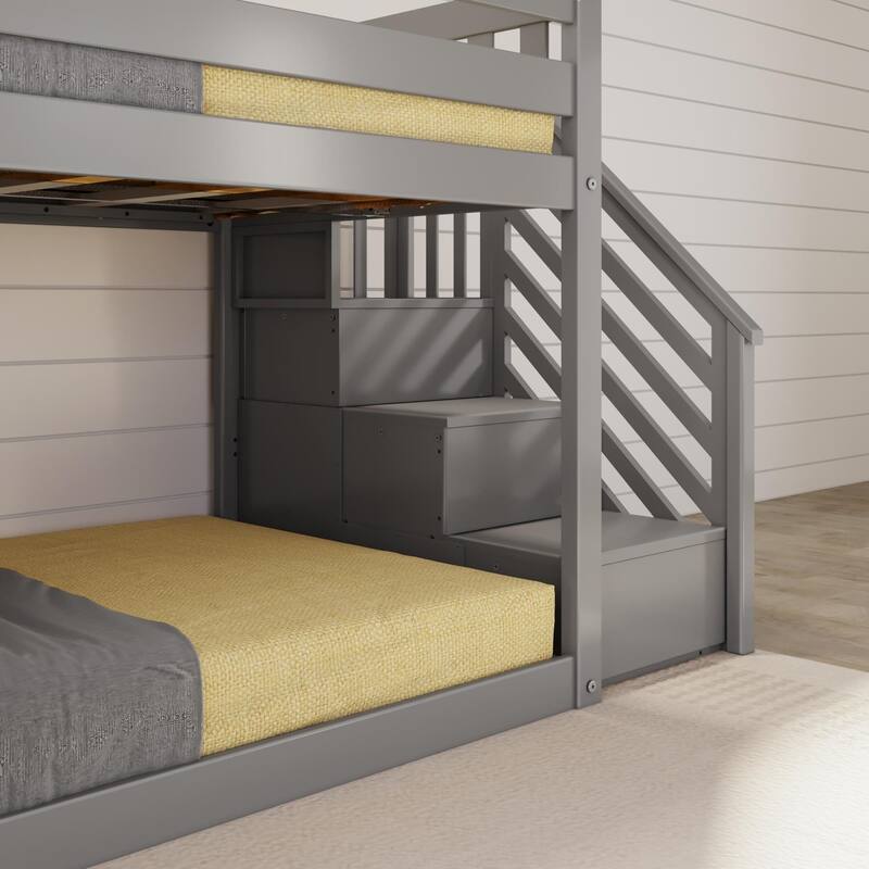 Max and Lily Classic Low Bunk with Stairs and Easy Slide