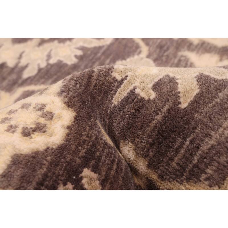 ECARPETGALLERY Hand-knotted Royal Oushak Dark Brown Wool Rug - 8'0 x 10'0