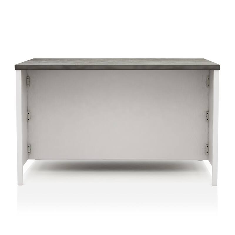 Furniture of America Hanto Farmhouse White 60-inch Counter Height Table