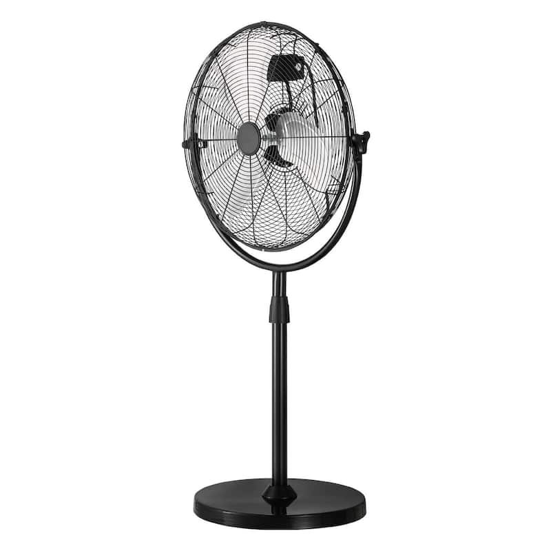 Black 65.62 ft Pedestal Fan with 3-Speed Adjustable Motor Air Delivery for Home and Office - 22.05” x 16.73” x 57.87”