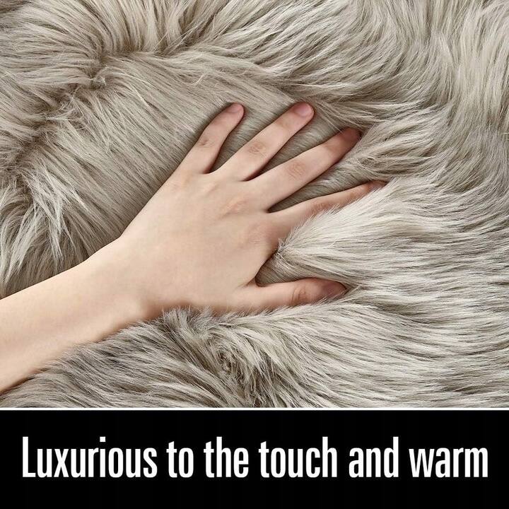 Shaggy Faux Fur Sheepskin Area Rug Super Soft Home Decor Carpet