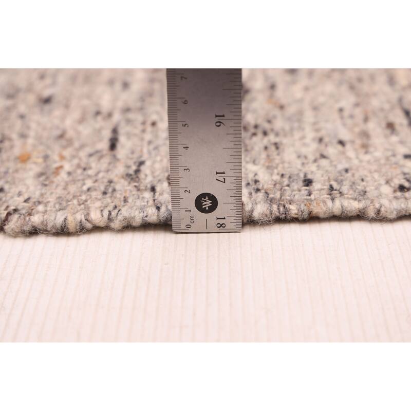 ECARPETGALLERY Flat-Weave Nevada Grey Wool Kilim - 8'0 x 10'0