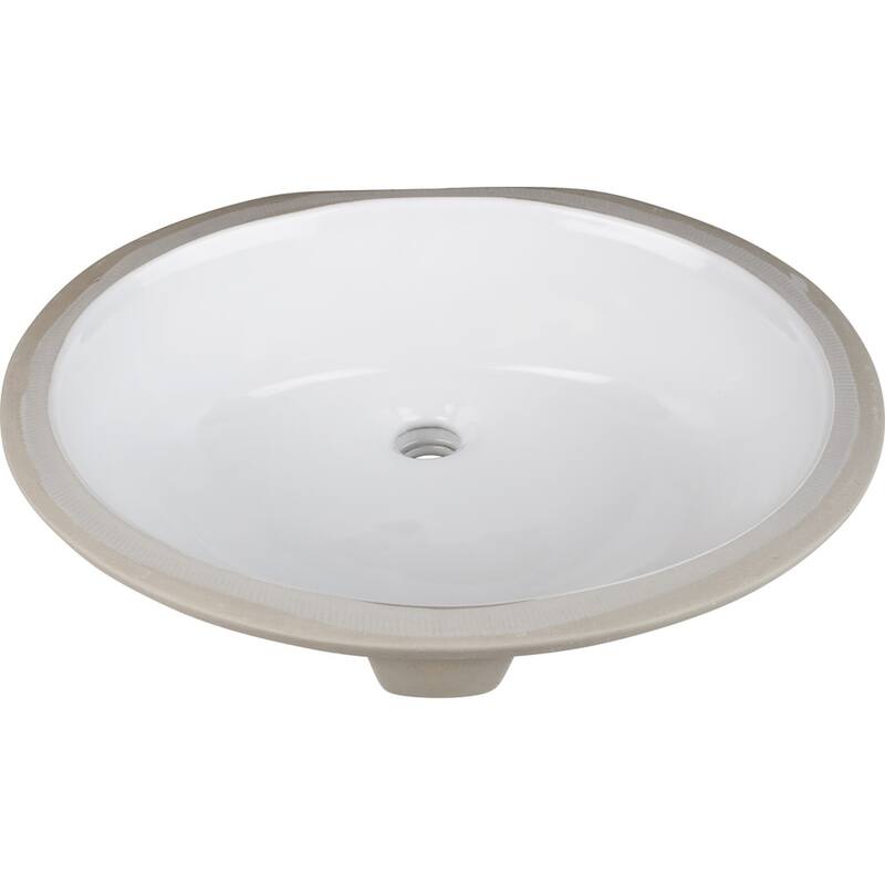 Hardware Resources 19-1/16" Oval Porcelain Undermount Bathroom Sink - White