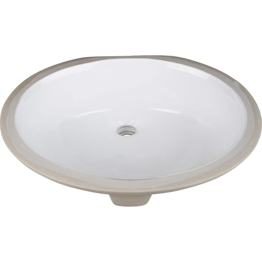 Hardware Resources 19-1/16" Oval Porcelain Undermount Bathroom Sink