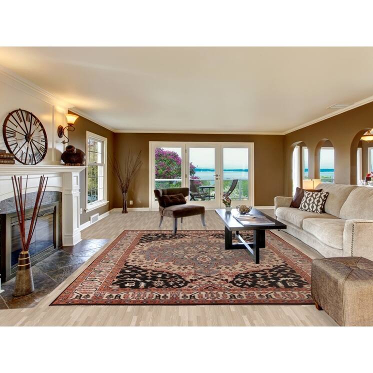 Heriz-Serapi Area Rug Hand-Knotted Bedroom Wool Carpet - 8'10"x 11'9"