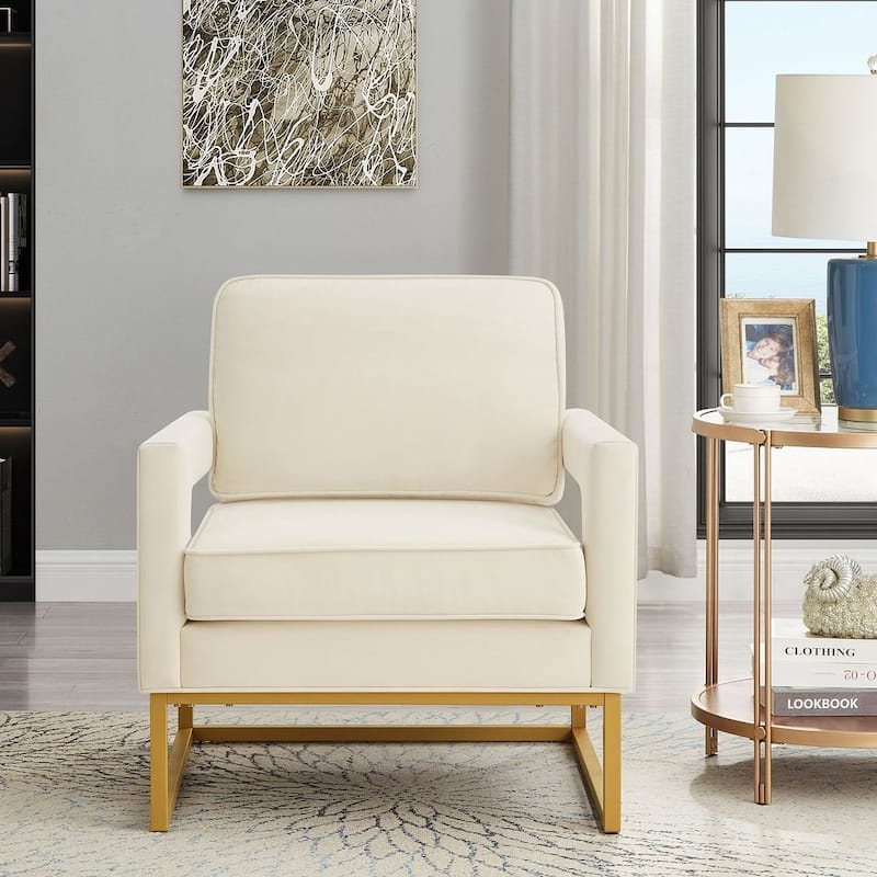 Accent Arm Chair with Gold Base