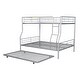 preview thumbnail 21 of 46, 2 In 1 Full XL Over Queen Metal Bunk Bed With Trundle,Save Space