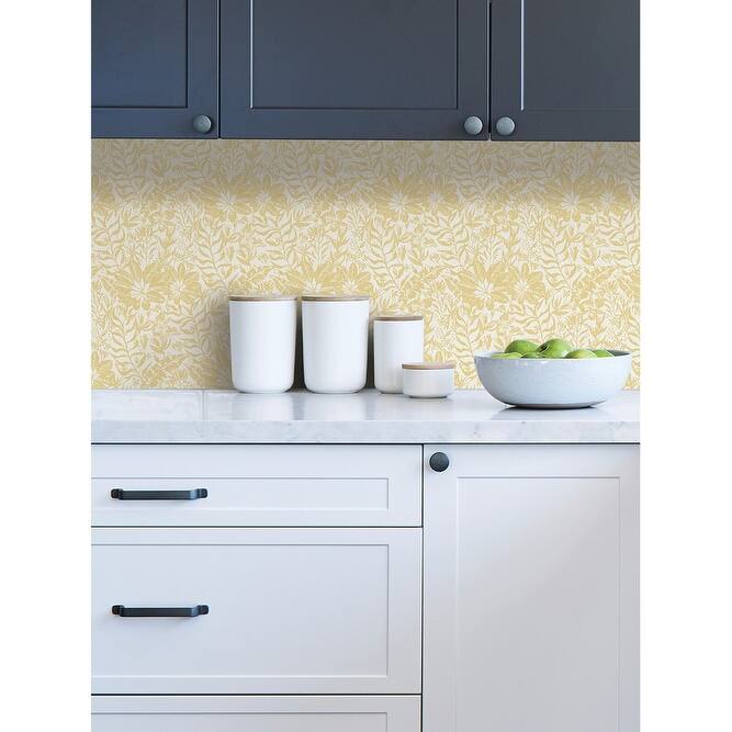 NuWallpaper Yellow Foliole Peel & Stick Wallpaper