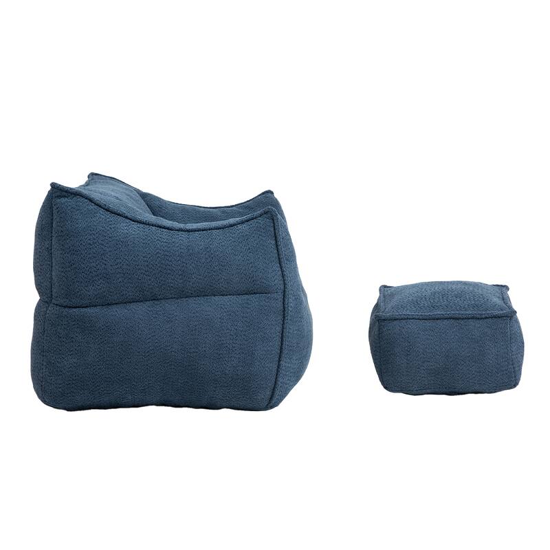 GDFStudio - COOLMORE Boucle Bean Bag Chair with Memory Foam Filling for Ultimate Comfort
