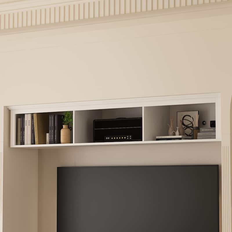 Large Modern Wood Entrainment Centers in White TV Stand Wall Cabinet