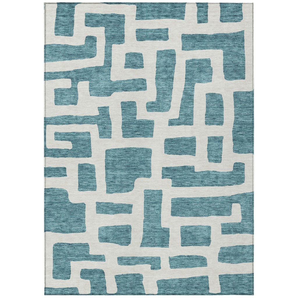 HomeRoots Abstract Transitional Rectangle Outdoor Rug