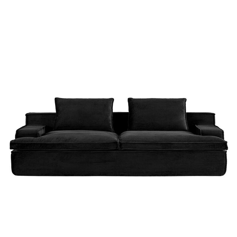 4 Seater Ergonomic Compressed Sofa Oversized Corduroy Couch