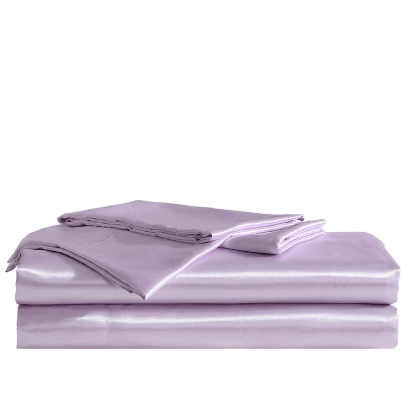 Betsey Johnson Satin Sheet and Pillowcase Sets - Twin - Purple