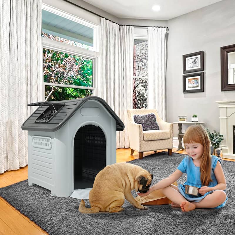 Moasis Slant-roof Dog House with Skylight