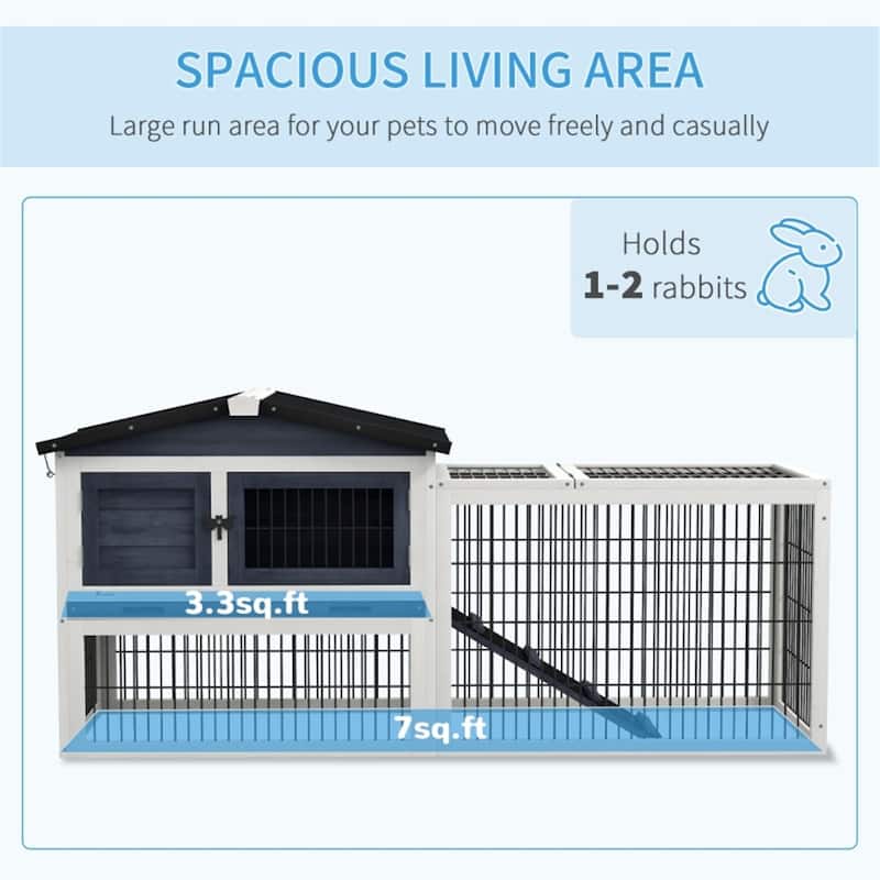 Outdoor Rabbit Hutch Essentials: Building a Safe Haven for Your Pet - 59.1" L x 19.9" W x 26.8" H