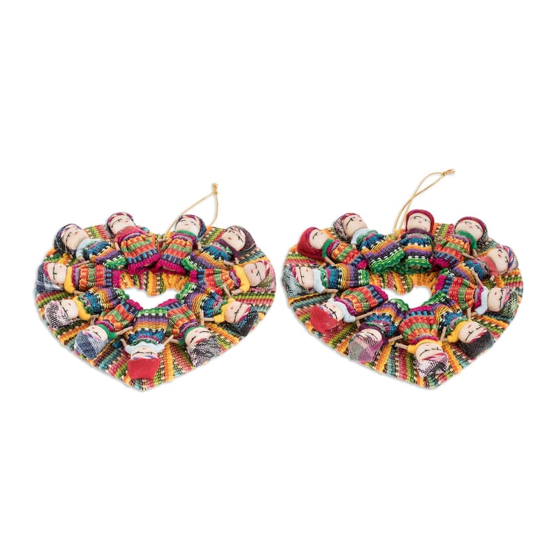 Novica Handmade Friendship Is Love Cotton Ornaments (Pair)