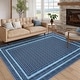 preview thumbnail 8 of 42, Area Rugs for Living Room Bedroom Farmhouse Bordered Braided Print Rug Geometric Soft Low Pile Non-Slip Area Rug 10'x13' - Dark Blue