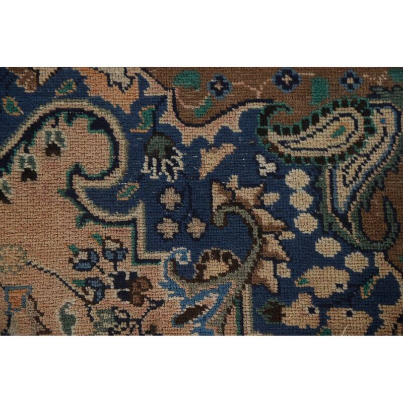 Hand Knotted Oriental 100% Wool Carpet Traditional Floral Peach Hamedan Area Rug - 9' 9'' X 5' 11''