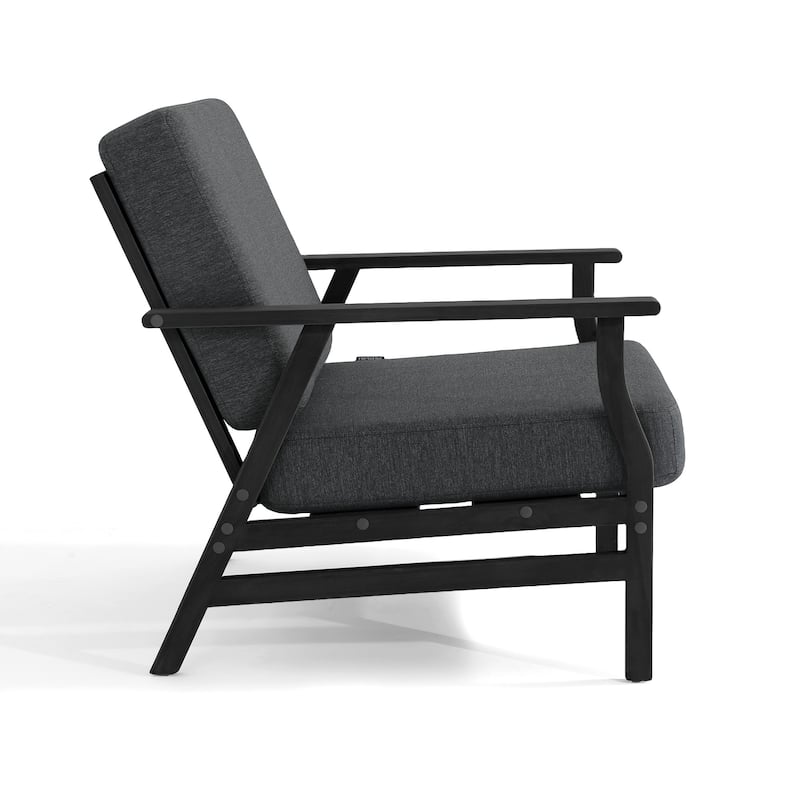 Outdoor 2 Set Teak Wood Club Chairs Set with Cushion